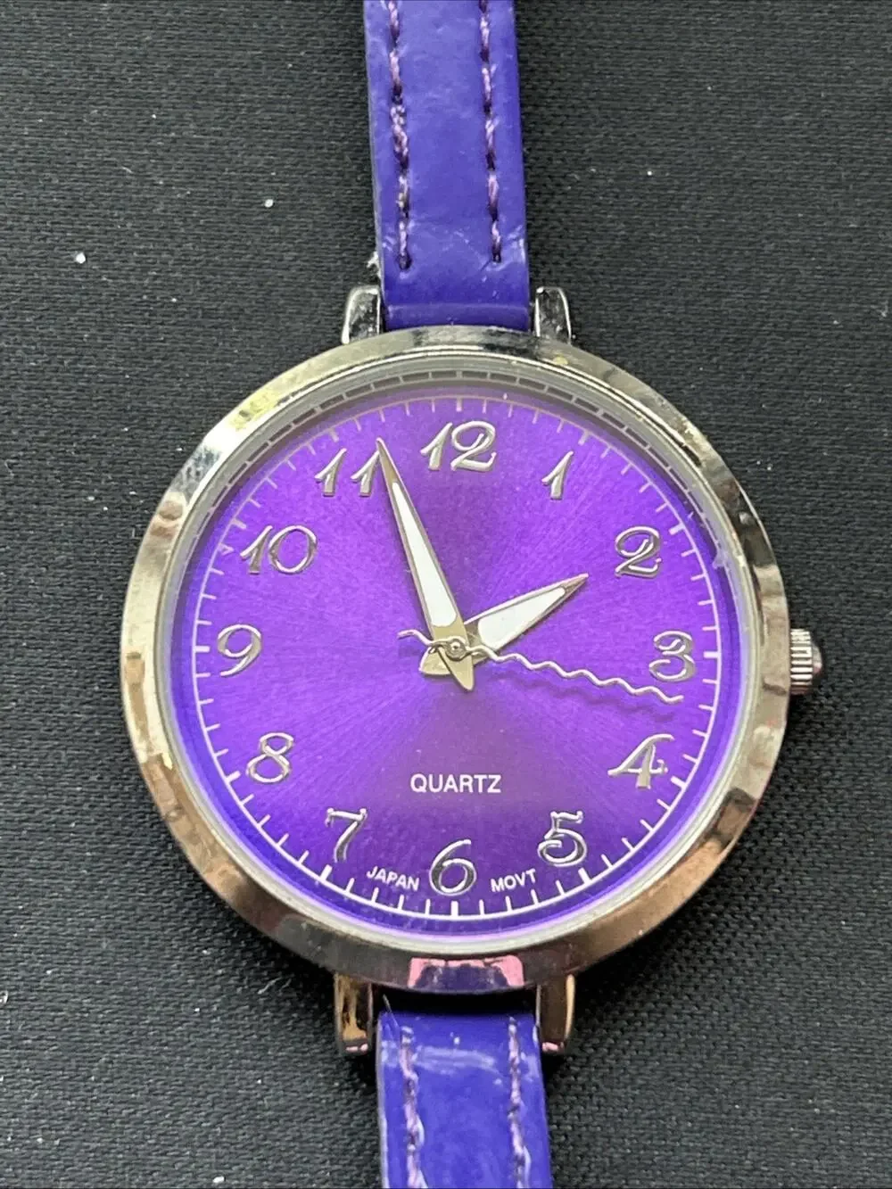 Silver Tone Purple Dial And Band Women’s Quartz Watch